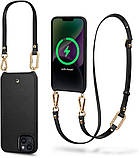 Чохол Spigen для iPhone 14 - Cyrill, Classic Charm Mag, з ремінцем, Чорний (ACS05492), фото 2