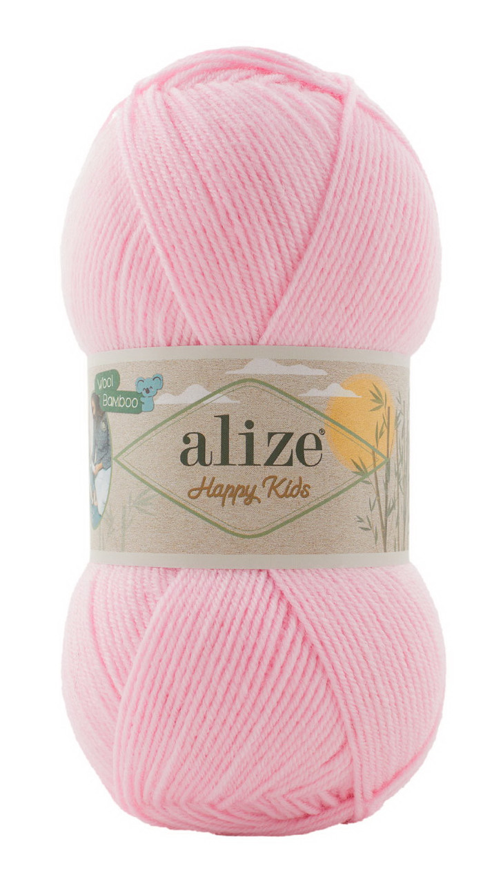 Дитяча напіввовна з бамбуком HAPPY KIDS ALIZE  Хеппі Кідс Алізе № 185 - рожевий