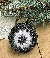 Игрушка круглая вязаная крючком, ручная работа, новогодний декор шар на елку, рождественские эко украшения