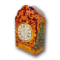 Новогодняя картонная упаковка для конфет №225 на 700 грамм "Часы" 25 шт/уп.