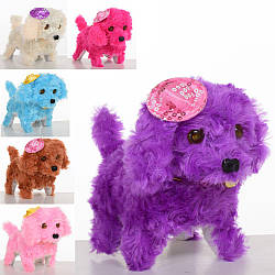 Інтерактивна м'яка іграшка Собачка MP 1650 6 кольорів, звук, світло, ходить