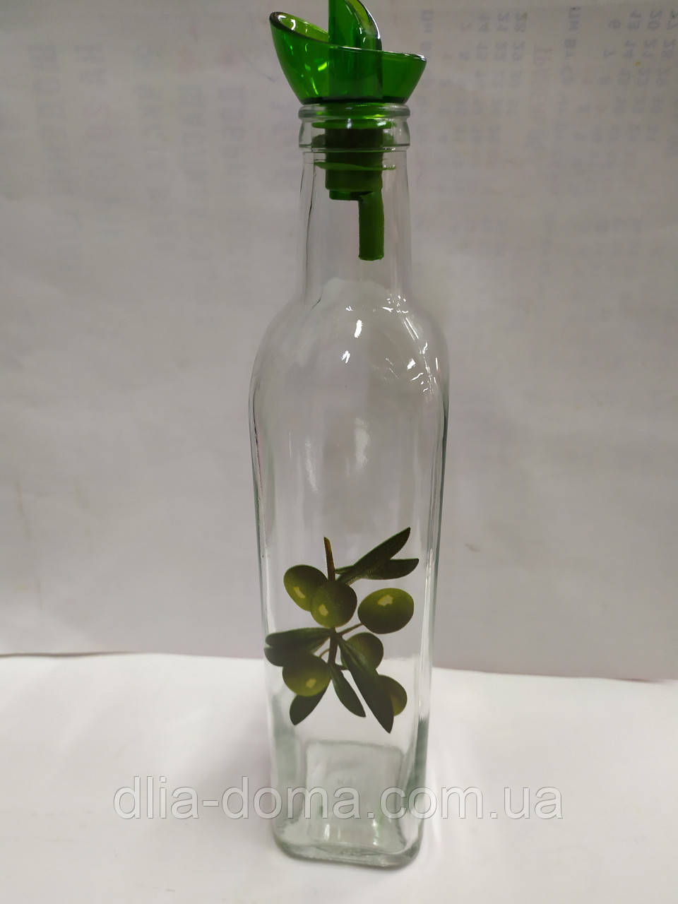 Бутылка для масла с дозатором стеклянная ОЛИВКИ 0,5 л № 17036023, фото 1
