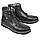 Розміри 46, 47, 48  Чоловічі зимові комфортні шкіряні чоботи на хутрі, чорні  Maxus 2084, фото 2