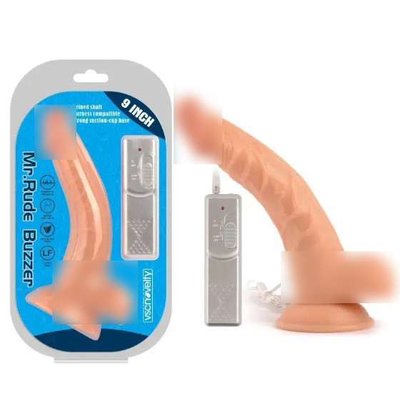 Вібратор на присоску Mr. Rude Buzzer Flesh 9.0, фото 1