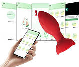 Анальна пробочка 10 режимів вібрації і обертанням, з керуванням від смартфона, фото 2