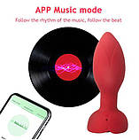 Анальна пробочка 10 режимів вібрації і обертанням, з керуванням від смартфона, фото 4