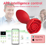 Анальна пробочка 10 режимів вібрації і обертанням, з керуванням від смартфона, фото 5