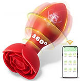 Анальна пробочка 10 режимів вібрації і обертанням, з керуванням від смартфона, фото 7