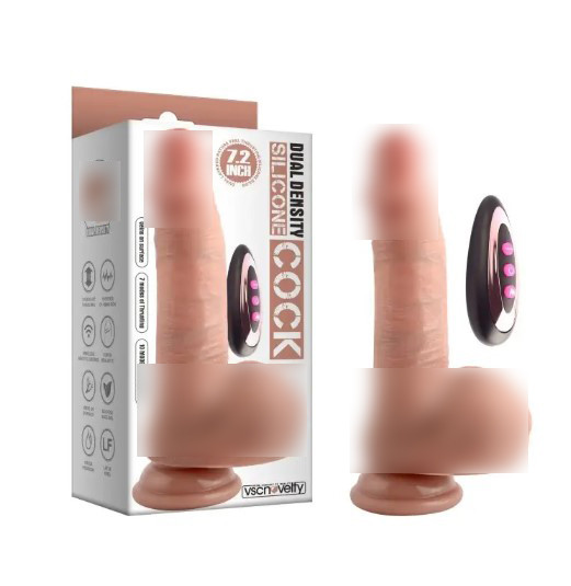 Вибратор на присоске Dual-Layered Nature-Feel Thrusting Silicone Dildo 7.2, фото 1