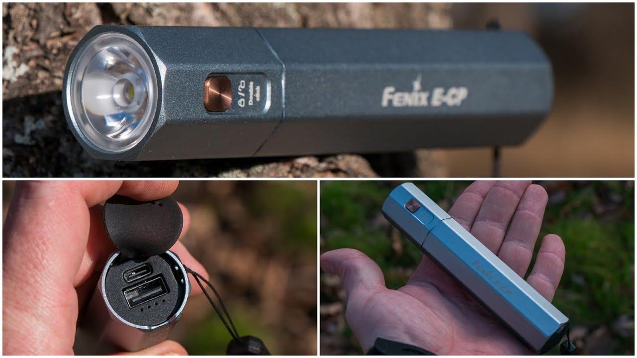 Ручний ліхтар FENIX E-CP Blue + PowerBank 5000 mAh (1600LM, USB-C, IP68, 222 метри)