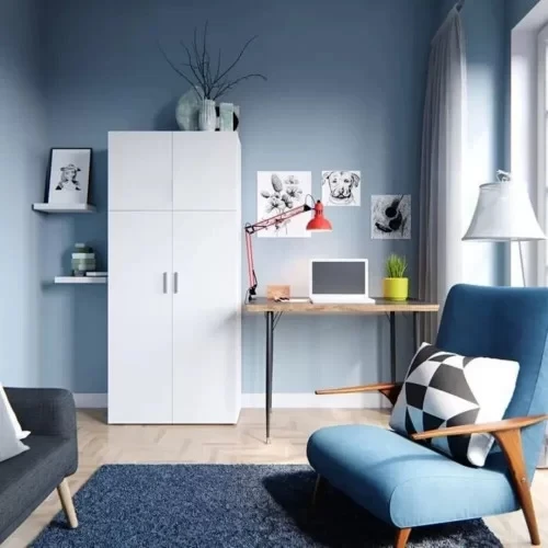 Офісна розпашна шафа для документів, шафа закрита з антресоллю для папок 80 см