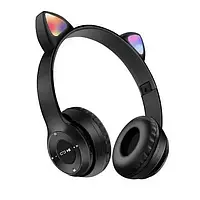 Дитячі блютус навушники з накладними котячими вухами Cat Ear. Бездротові навушники з вушками котика.