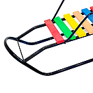 Зимові санки для дітей сині Санки зі спинкою металеві круглі полози, фото 3