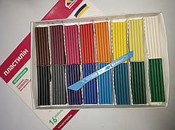 Пластилін Гамма набір 16 кольорів 256 грамів зі стеком Дитячий Серія Захоплення 331012 Гамма