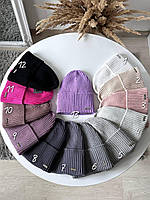 Жіноча зимова шапка на флісі для жінок шапка лопатка 13 кольорів Buyvile