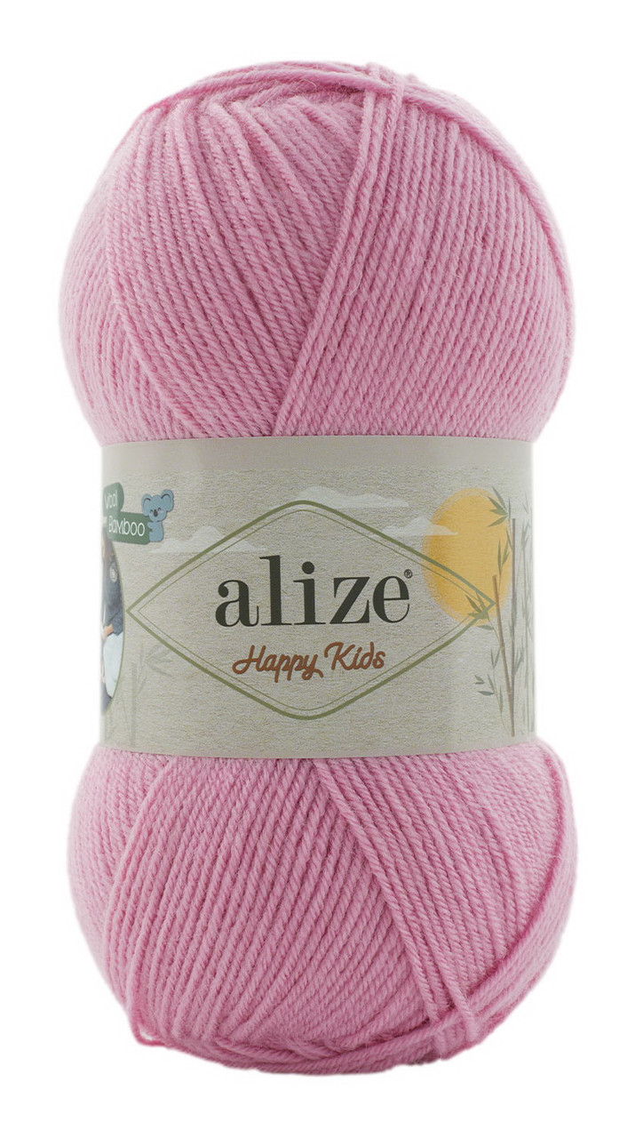 Дитяча напіввовна з бамбуком HAPPY KIDS ALIZE Хеппі Кідс Алізе № 726 - рожевий