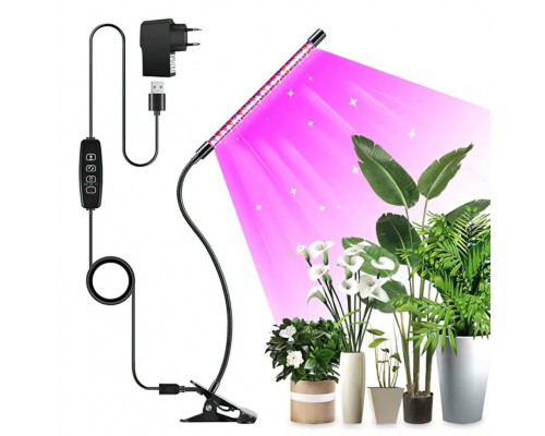 Фітолампа одинарна для рослин, 15 Вт, повний спектр з таймером та регулюванням яскравості, фото 1