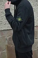 XS S M L XL // Кофта олимпийка черная мужская Stone Island