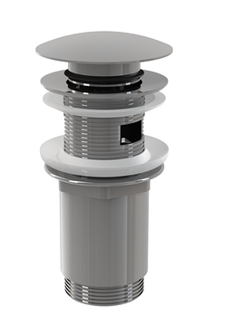 Водозлив для умивальника CLOCK-CLAK 1 1/4" суцільнометалевий з великою заглушкою "Alcaplast"