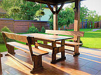 Garden furniture made of solid wood 2200x800 from the manufacturer for a summer house, cafe, Furniture set -11