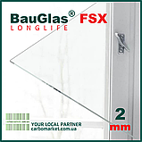 Монолітний полікарбонат 2050Х4100Х4 мм BauGlas FSX Longlife 2UV прозорий Сербія, фото 2