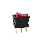 Кнопка квадратна маленька червона на 3 контакти 2 положення 6-10A, фото 1