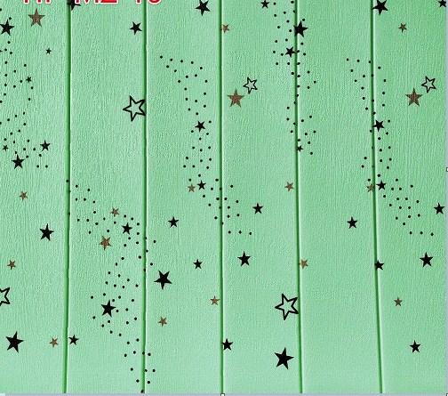 Самоклеюча 3D панель 770*700*6 мм зелені зірки HP-MZ-16