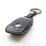 Чохол з натуральної шкіри для ключа Mercedes Benz C-Class, E-Class, GLA-Class, GLC-Class, S-Class (чорний), фото 6