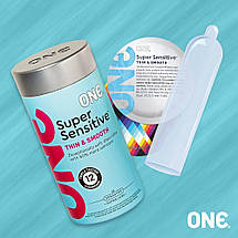 Презервативи ONE Super Sensitive 5 штук ультрамʼякі американські оригінал (упаковка пакет), фото 2