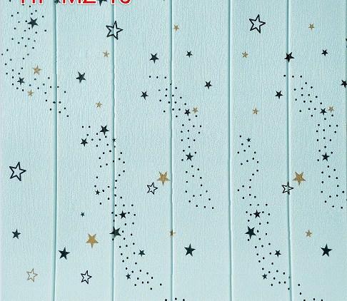 Самоклеюча 3D панель 770*700*5 мм бірюзові зірки HP-MZ-18