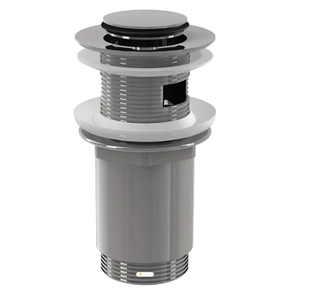 Водозлив для умивальника CLOCK-CLAK 1 1/4" суцільнометалевий з малою заглушкою "Alcaplast"