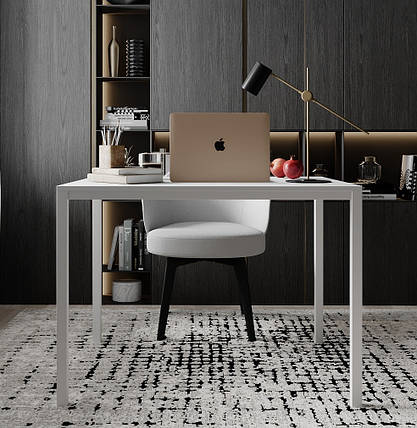 Письмовий стіл Brevity Loft mid 90*67 см Білий діамант/Білий метал ТМ ARTinHEAD, фото 3