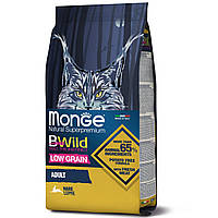 Низкозерновой сухой корм для взрослых кошек MONGE BWILD CAT LOW GRAIN с мясом зайца 1,5 кг
