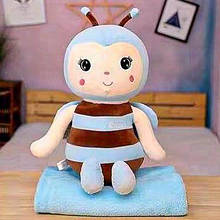 Плед ковдра іграшка подушка ХХЛ Бджілка плюшевий, іграшка 3 в 1 дитяча м'яка, подарункова іграшка дитяча