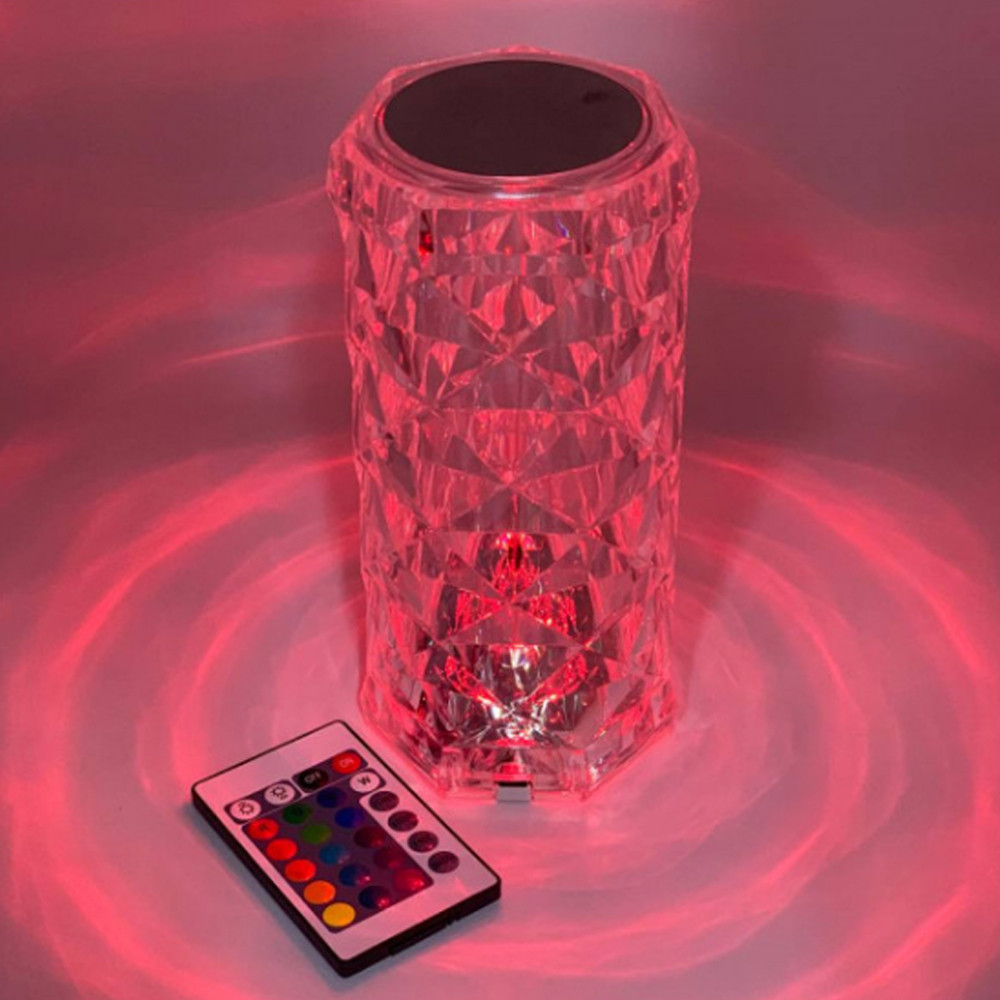 Настільний кришталевий світильник з пультом керуванням Crystal Rose Ambience Декоративна настільна лампа, фото 1