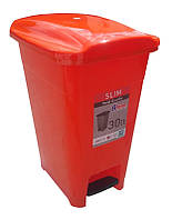 Корзина для мусора с педалью SLIM оранжевый пластик, 30 л SPK-30 110