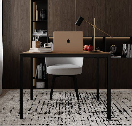 Письмовий стіл Brevity Loft mid 90*67 см Дуб крафт золотий/Чорний метал ТМ ARTinHEAD, фото 3