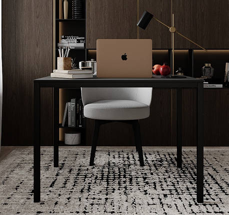 Письмовий стіл Brevity Loft mid 90*67 см Графіт/Чорний метал ТМ ARTinHEAD, фото 3