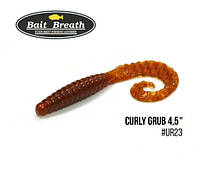 Приманка Bait Breath Curly Grub 4,5" (8шт) (Ur23 Pumpkin/red),FS0011451