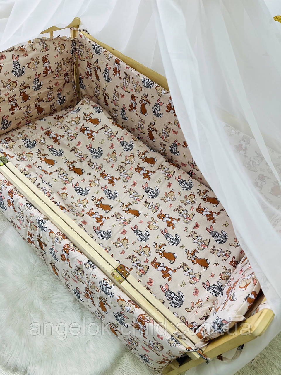 Набір дитячої постільної білизни в ліжечко "Ведмедик", дитяче постільна білизна