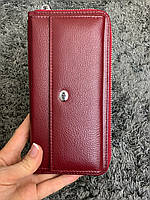 Кожаный бордовый женский кошелек ST 024 Dark Red
