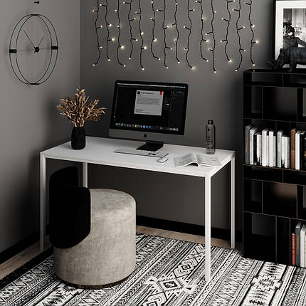 Письмовий стіл Brevity Loft standart 140*67см Білий діамант/Білий метал ТМ ARTinHEAD, фото 3