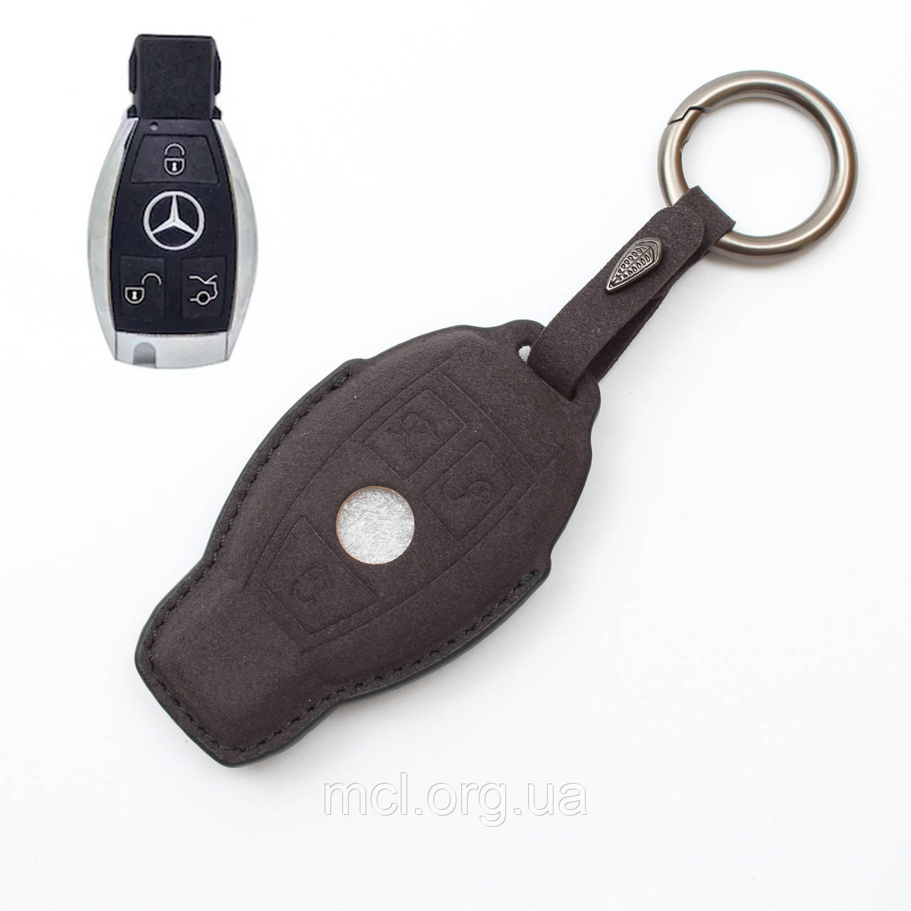 Чохол з алькантари для ключа Mercedes Benz S / E / C / B / A / GLK / GL / ML / R / V / G-series (чорний)