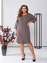 Літнє плаття рівного крою з котону довгі рукави батал, фото 5