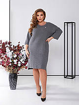 Літнє плаття рівного крою з котону довгі рукави батал, фото 2