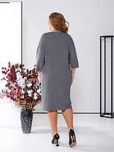 Літнє плаття рівного крою з котону довгі рукави батал, фото 4