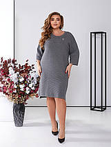 Літнє плаття рівного крою з котону довгі рукави батал, фото 3