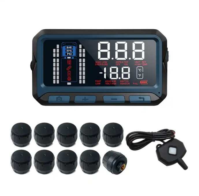 Система контролю тиску та температури в шинах TPMS Careud D550S для вантажівок, 12 датчиків