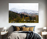Картина интерьерная на холсте для гостинной зала кабинета спальни Пейзаж заснеженных гор