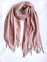 Шарф-палантин жіночий однотонний осінь-зима Only 180х70 Рожевий